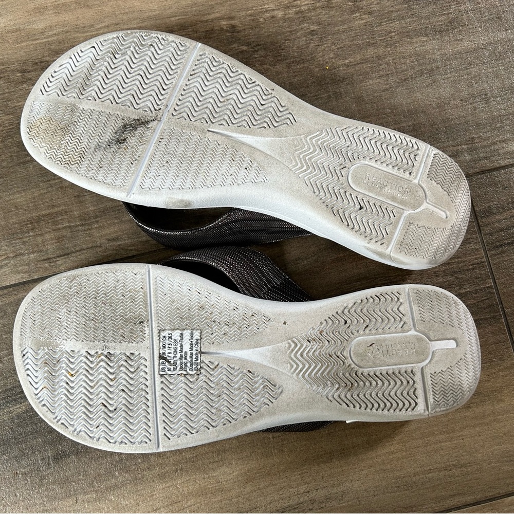 Kenneth Cole Reaction Raffia Metallic Flip Flops - Practically New - Picture 5 of 6